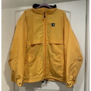 Carhartt Workshield Vented Hooded Jacket Mens Size XL Yellow Mesh Lined J104